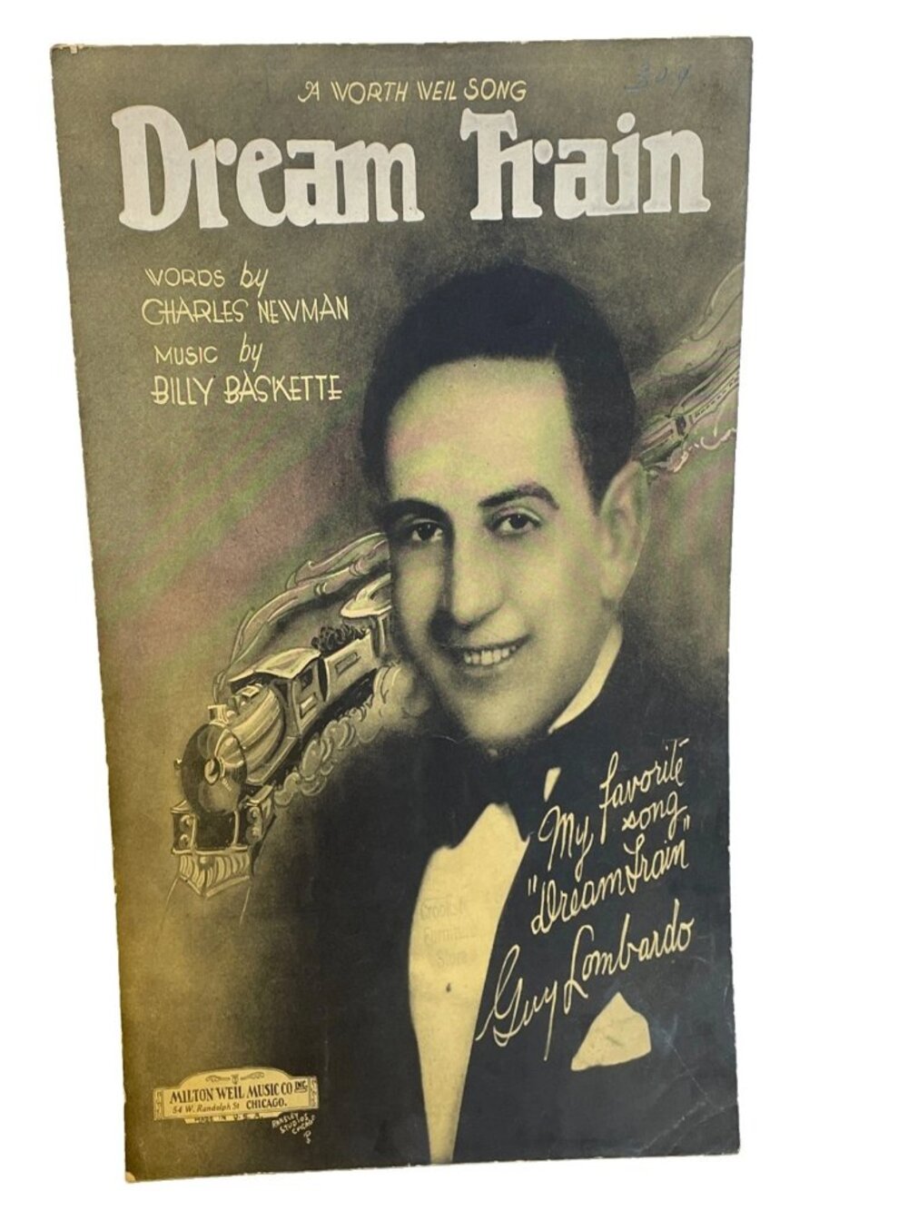 1928 Dream Train Sheet Music Guy Lombardo Piano Voice Ukulele Newman Baskette